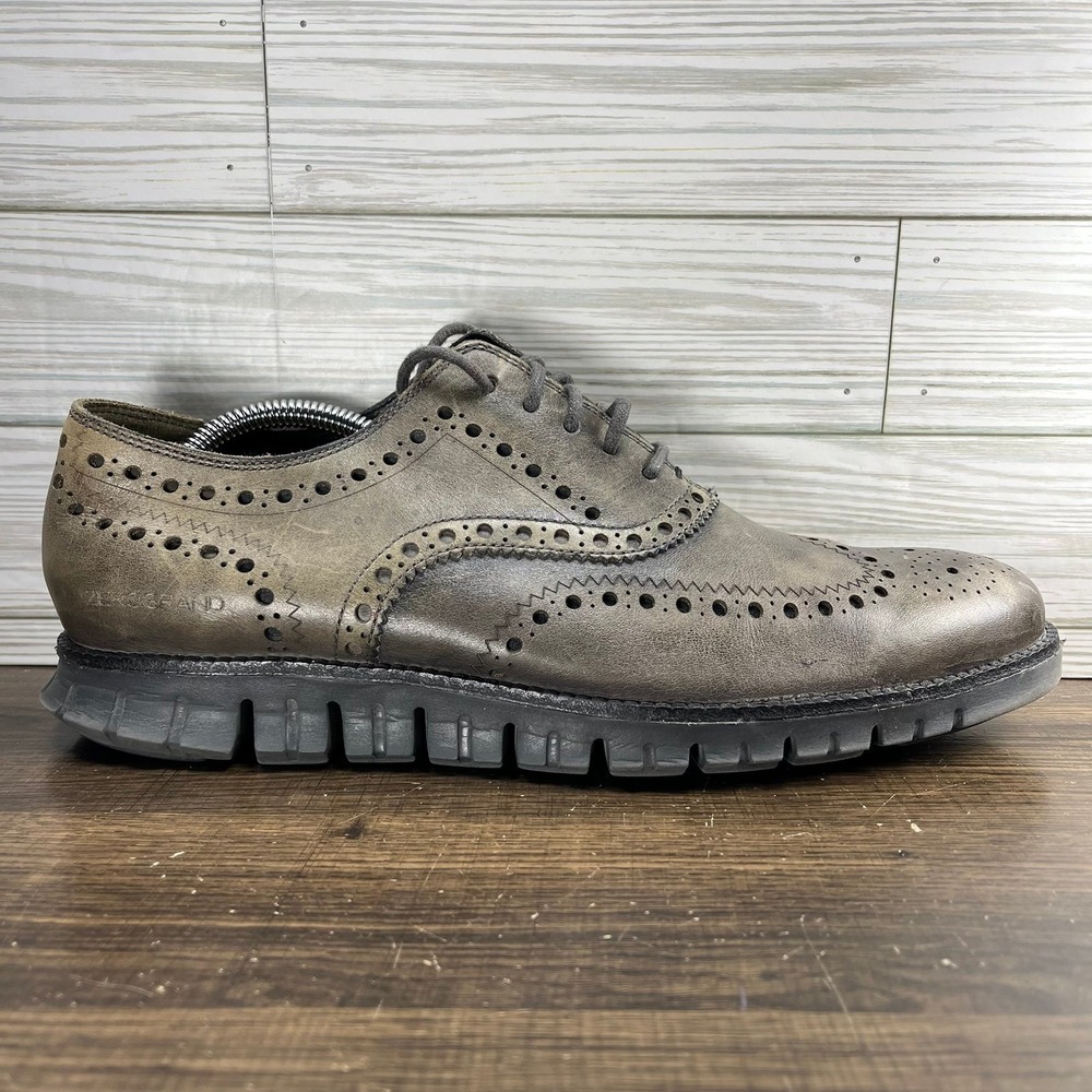 Cole Haan ZeroGrand Wingtip Men's Gray Shoes - Men's Size 10.5 (M)
